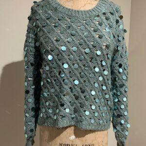 Zara Teal Sequin Sweater